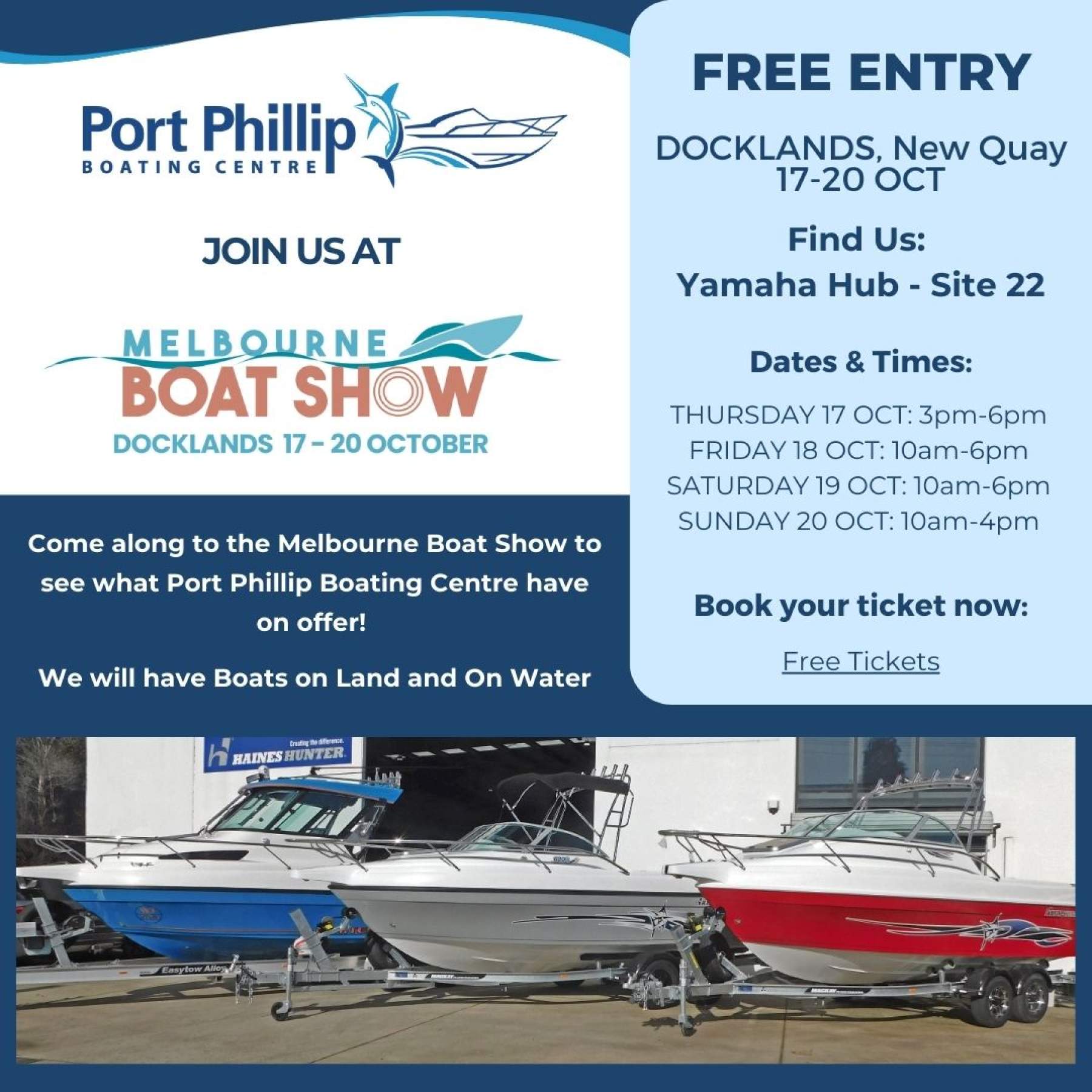 Advertising the 2024 Melbourne Boat Show with Port Phillip Boating Centre